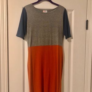LulaRoe colorblock Julia dress